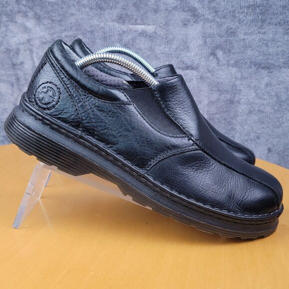 Dr Martens Tevin Shoes Men's Size 9 M Black Leather Air Cushion Elastic Slip-On - Picture 15 of 16